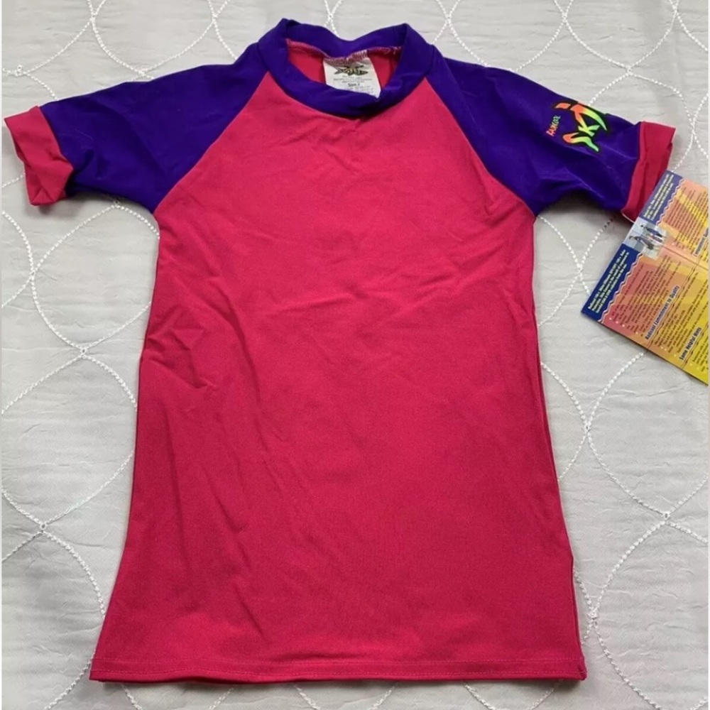 Radicool Skins Kids 100% SPF Rashguard Top Australian Made  Red Purple Size 2 🌈